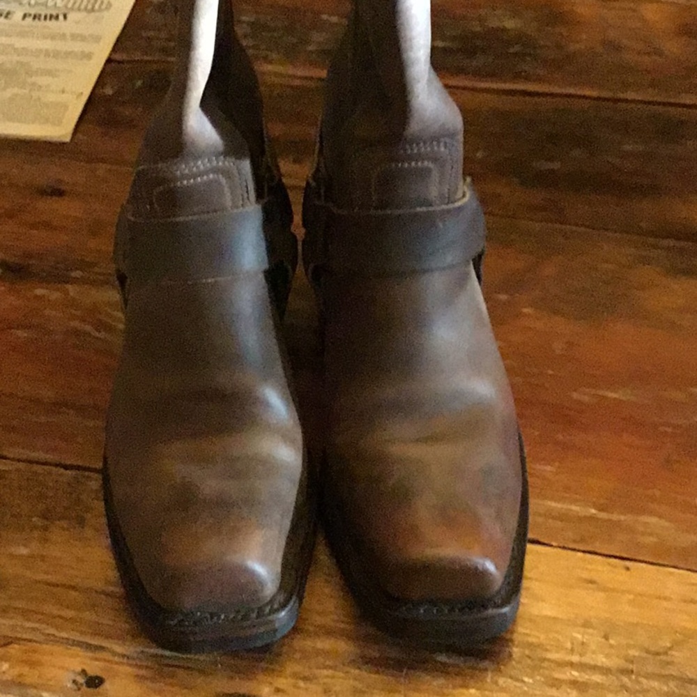 Frye Brown Leather Womens Harness 12R Boots - Picture 3 of 6